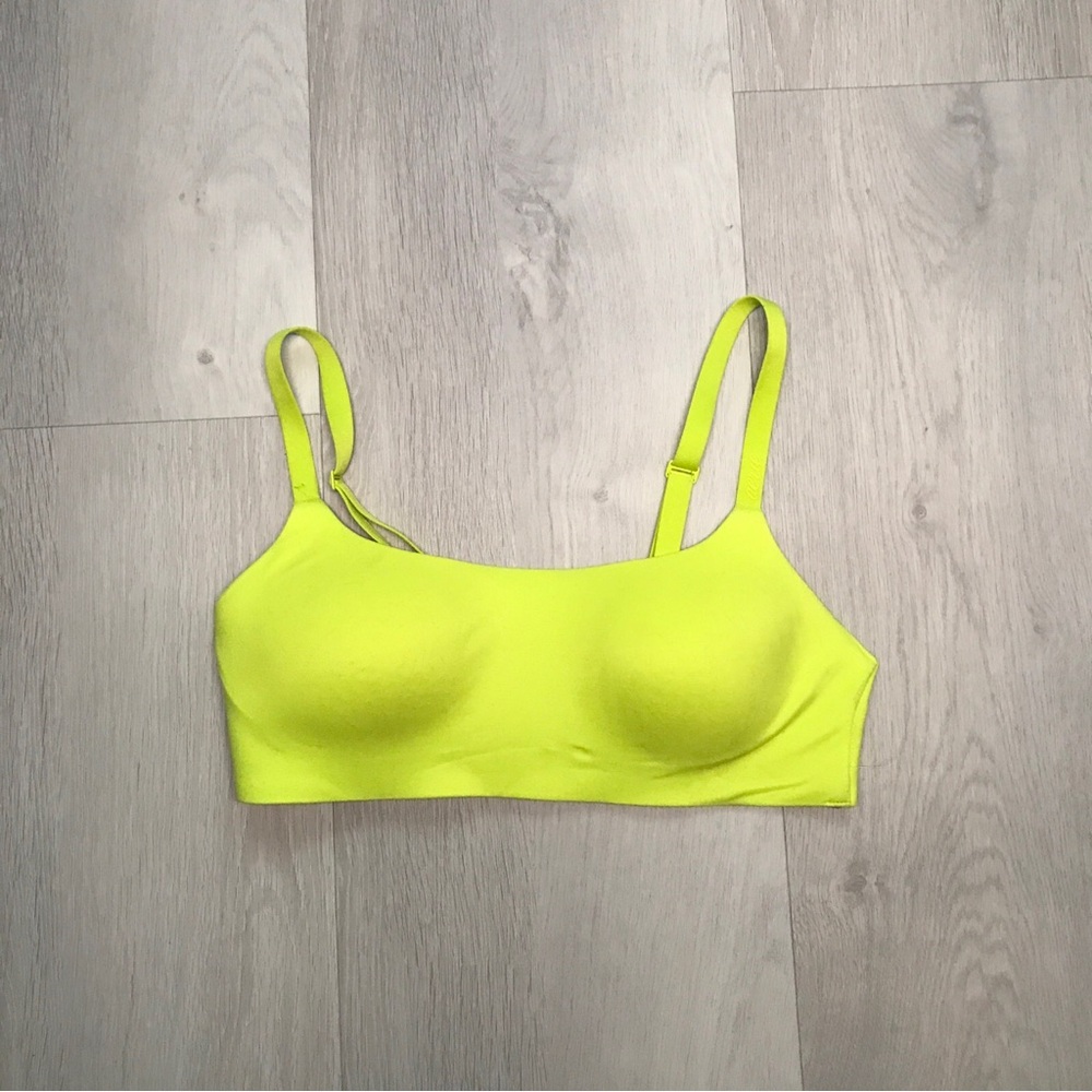 AERIE SMOOTHZ NEON GREEN SMOOTHING LIGHT PADDED BRA SMALL 34